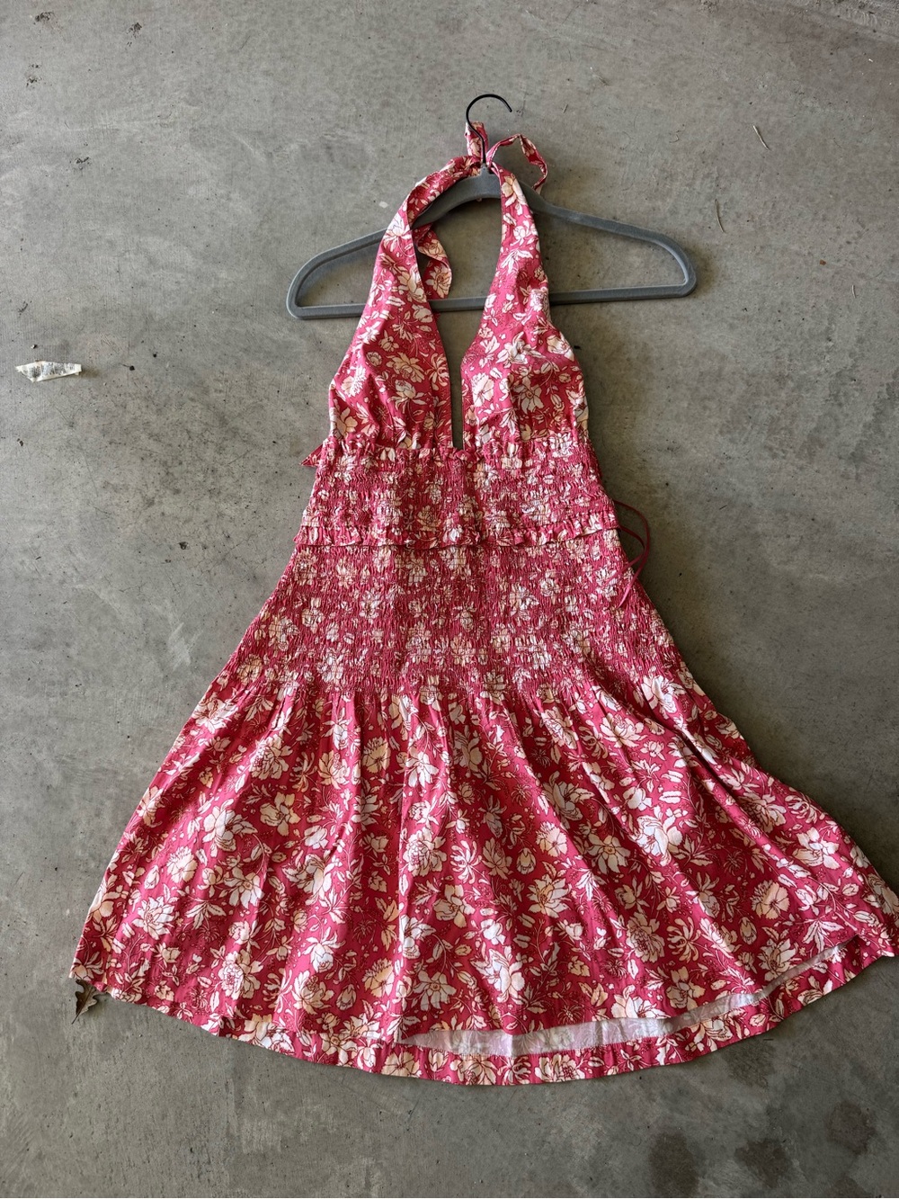 J. Crew Pink Floral Halter Sundress